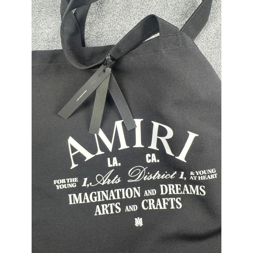 Amiri Arts District Canvas Tote Bag Black Graphic Print AMBGT01066011 NEW - Picture 4 of 8
